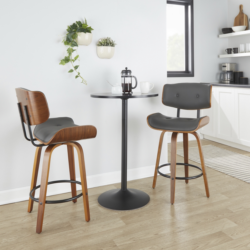 Tesshire II Gray Swivel Counter Height Stool, Set of 2 - Thumbnail - Image 2