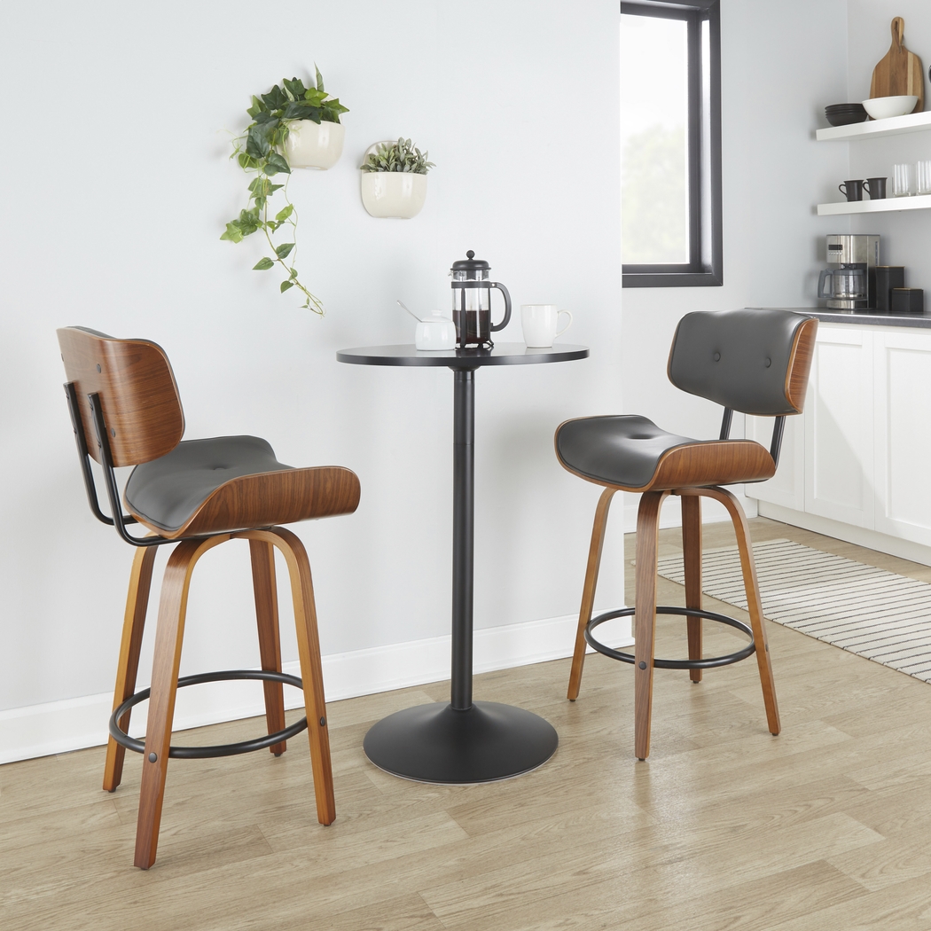Tesshire II Gray Swivel Counter Height Stool, Set of 2 - Thumbnail - Image 3