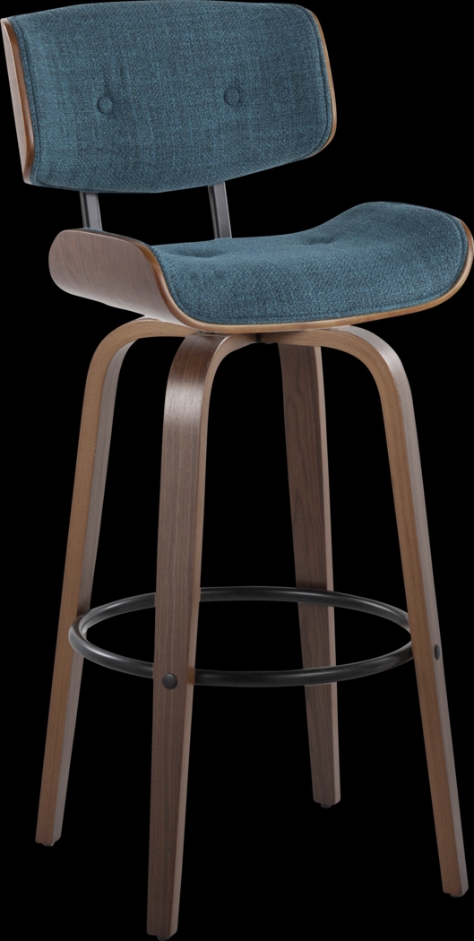 Tesshire II Teal Swivel Barstool, Set of 2 - Thumbnail - Image 6
