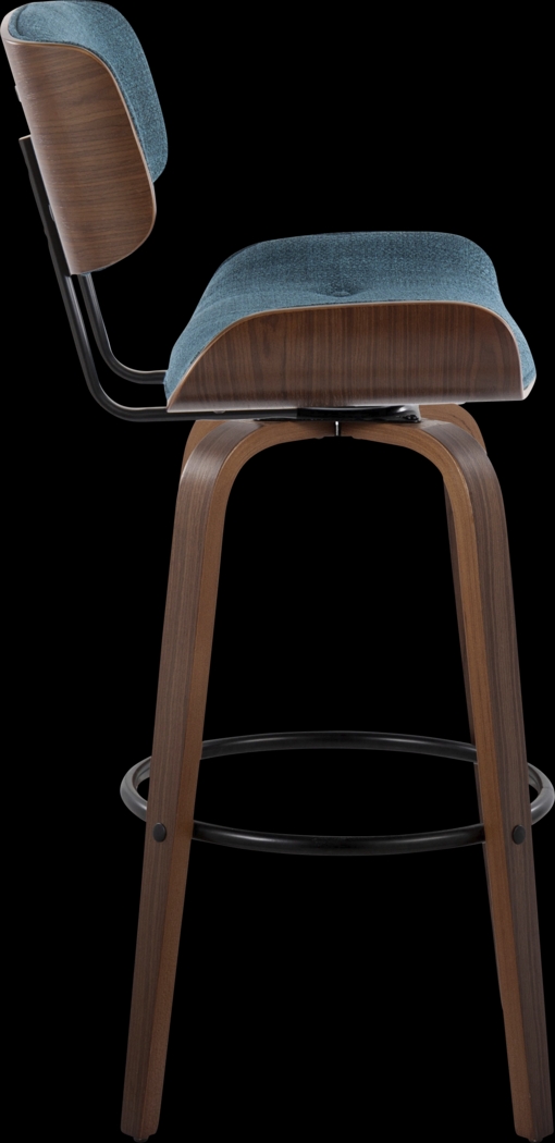 Tesshire II Teal Swivel Barstool, Set of 2 - Thumbnail - Image 7