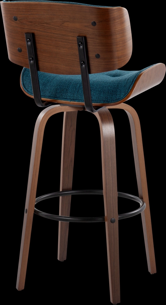 Tesshire II Teal Swivel Barstool, Set of 2 - Thumbnail - Image 8