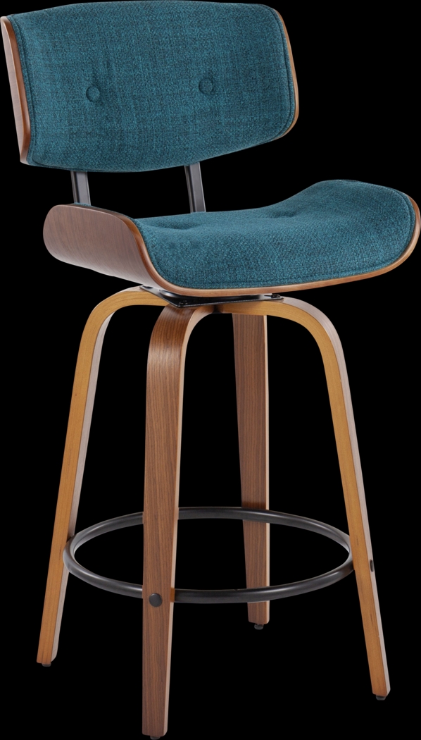 Tesshire II Teal Swivel Counter Height Stool, Set of 2 - Thumbnail - Image 4