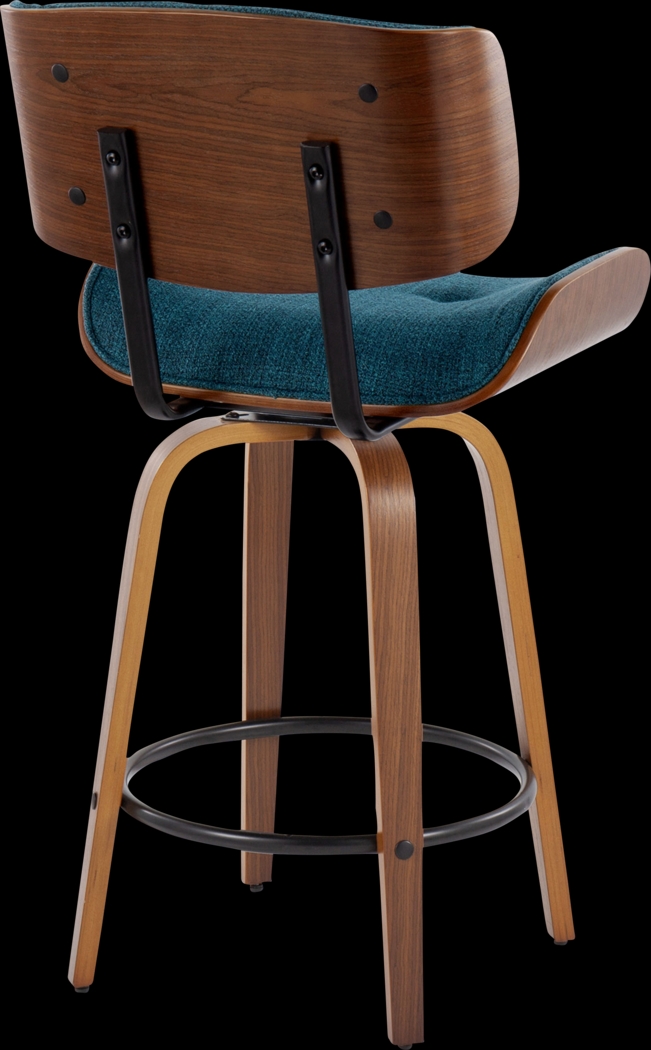 Tesshire II Teal Swivel Counter Height Stool, Set of 2 - Thumbnail - Image 6