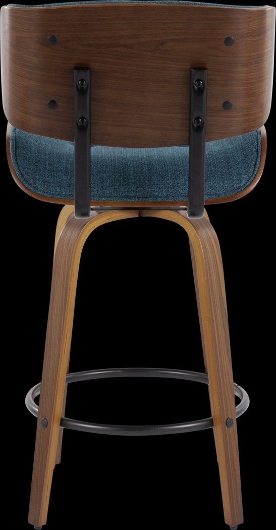 Tesshire II Teal Swivel Counter Height Stool, Set of 2 - Thumbnail - Image 7