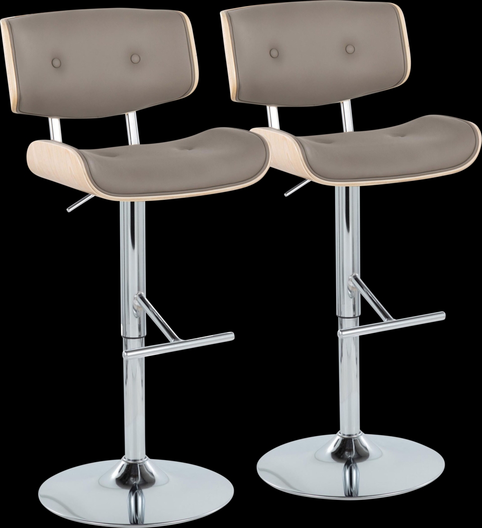 Tesshire III Light Gray Adjustable Barstool, Set of 2 - Thumbnail - Image 1