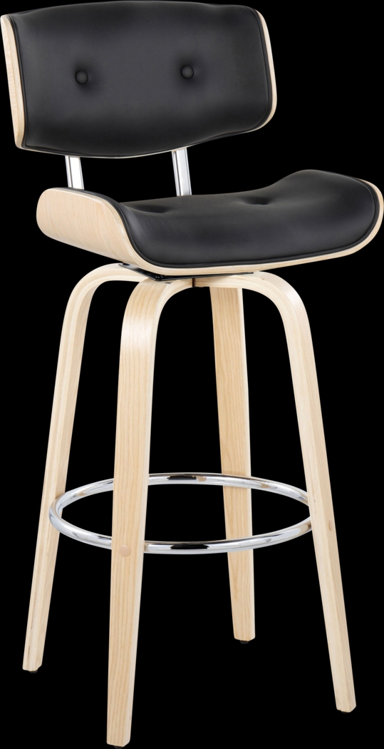 Tesshire IV Black Swivel Barstool, Set of 2 - Thumbnail - Image 6