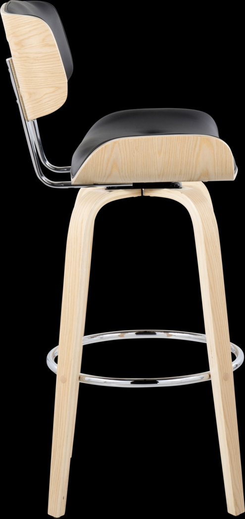 Tesshire IV Black Swivel Barstool, Set of 2 - Thumbnail - Image 7