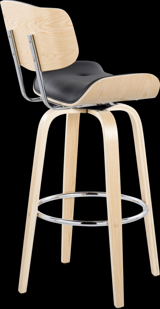 Tesshire IV Black Swivel Barstool, Set of 2 - Thumbnail - Image 8