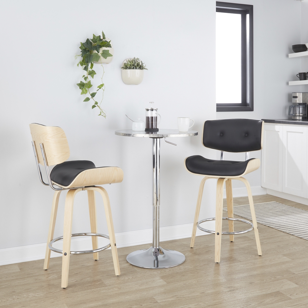 Tesshire IV Black Swivel Counter Height Stool, Set of 2 - Thumbnail - Image 2