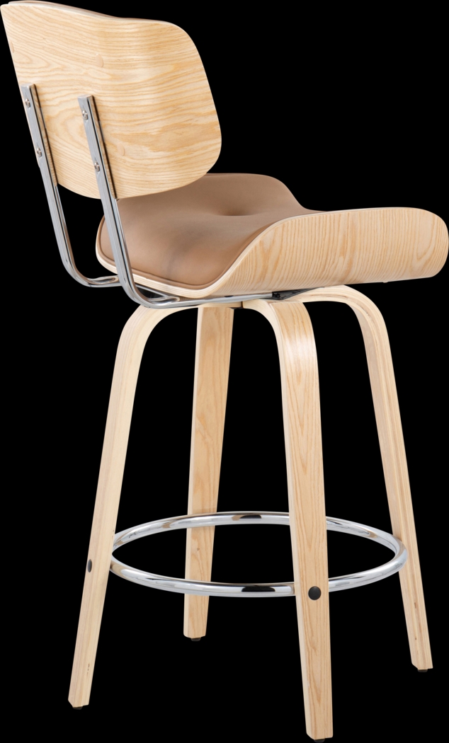 Tesshire IV Camel Swivel Counter Height Stool, Set of 2 - Thumbnail - Image 6