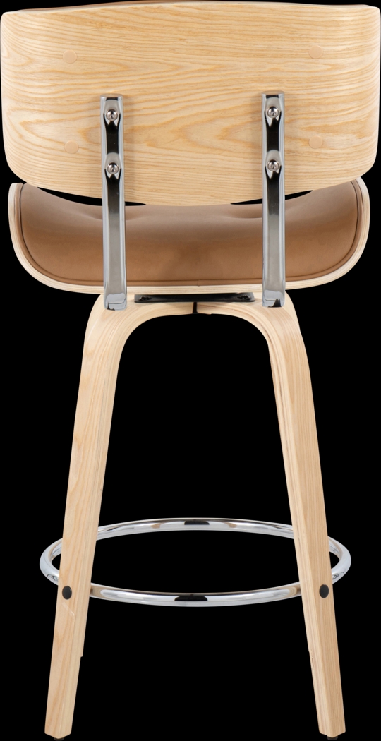 Tesshire IV Camel Swivel Counter Height Stool, Set of 2 - Thumbnail - Image 7