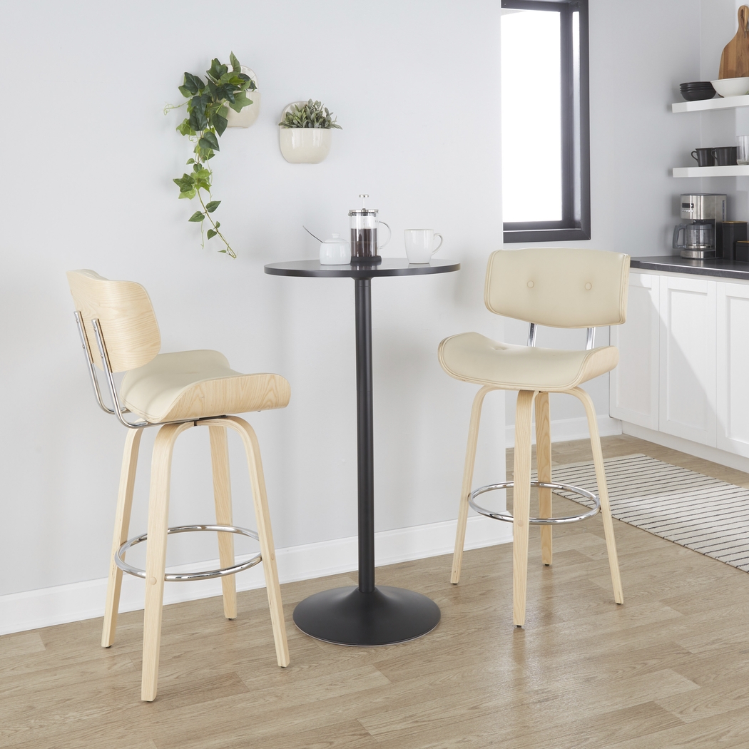 Tesshire IV Cream Swivel Barstool, Set of 2 - Thumbnail - Image 5