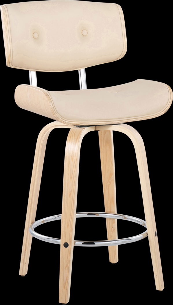 Tesshire IV Cream Swivel Counter Height Stool, Set of 2 - Thumbnail - Image 4