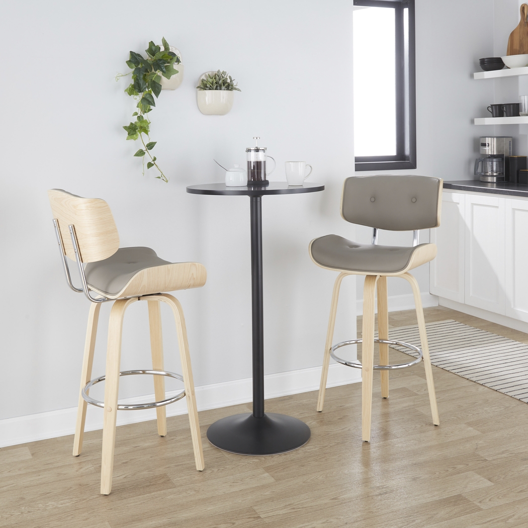 Tesshire IV Light Gray Swivel Barstool, Set of 2 - Thumbnail - Image 5