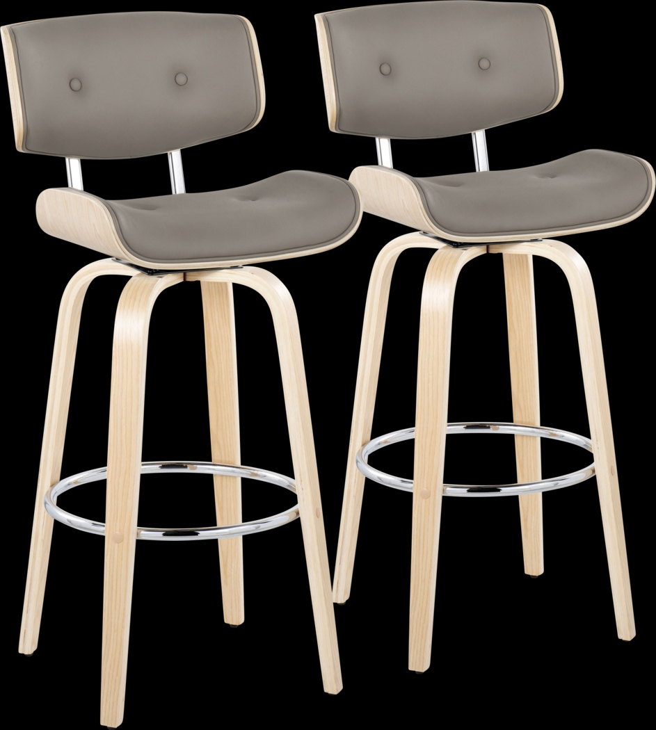 Tesshire IV Light Gray Swivel Barstool, Set of 2 - Thumbnail - Image 1