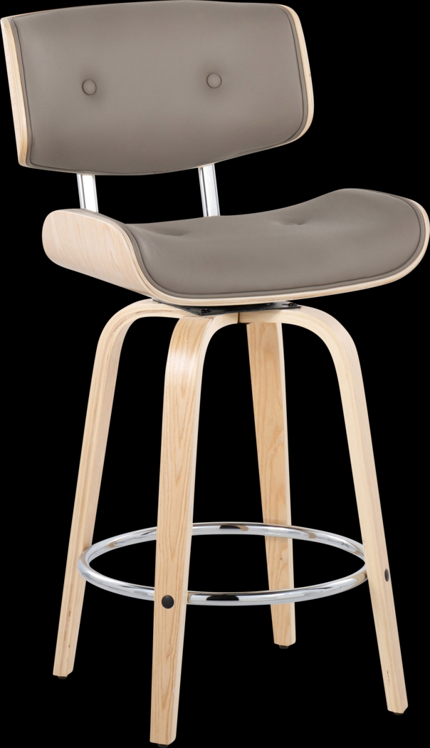 Tesshire IV Light Gray Swivel Counter Height Stool, Set of 2 - Thumbnail - Image 4