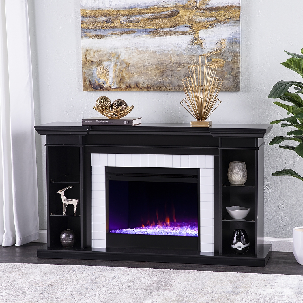 Tessman I Black 54 in. Console, With Color Changing Electric Fireplace - Thumbnail - Image 2