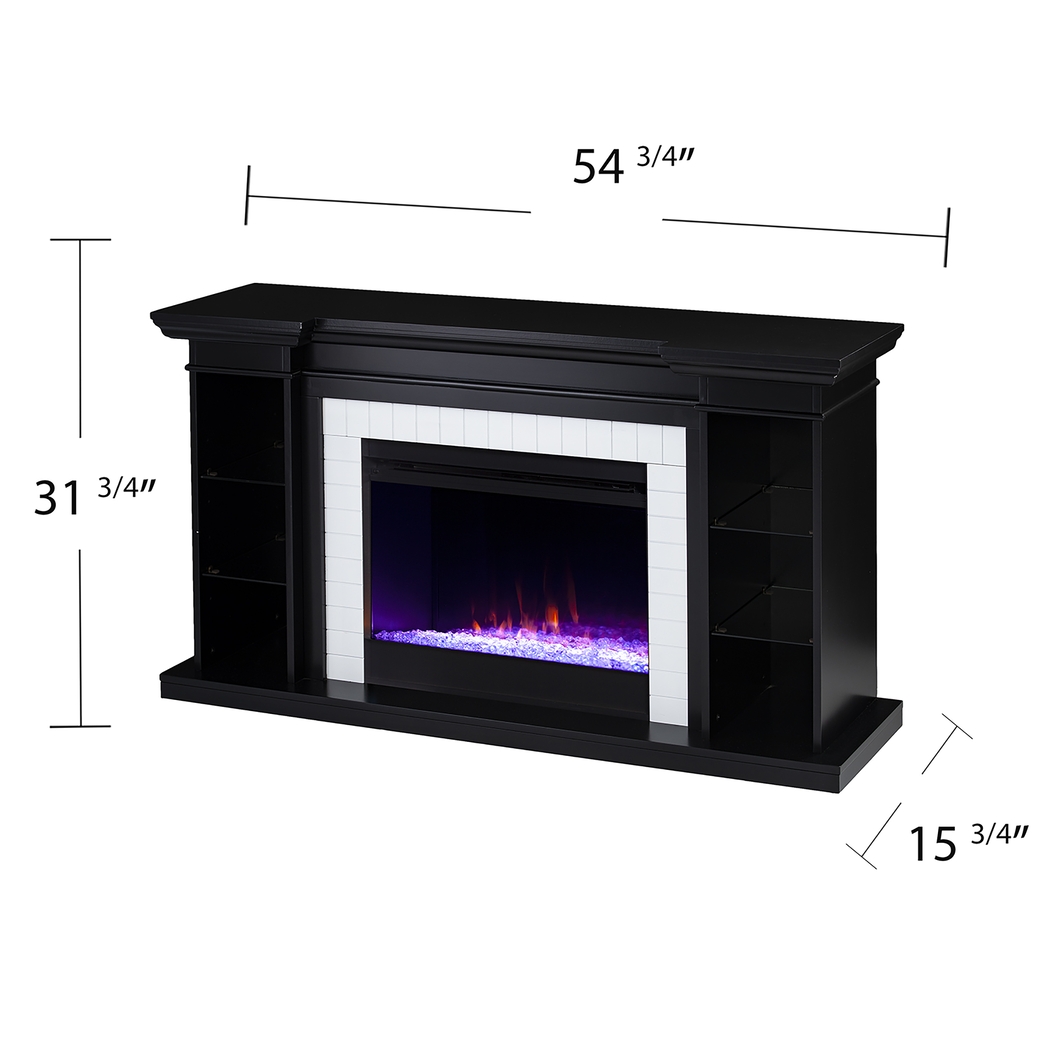 Tessman I Black 54 in. Console, With Color Changing Electric Fireplace - Thumbnail - Image 3