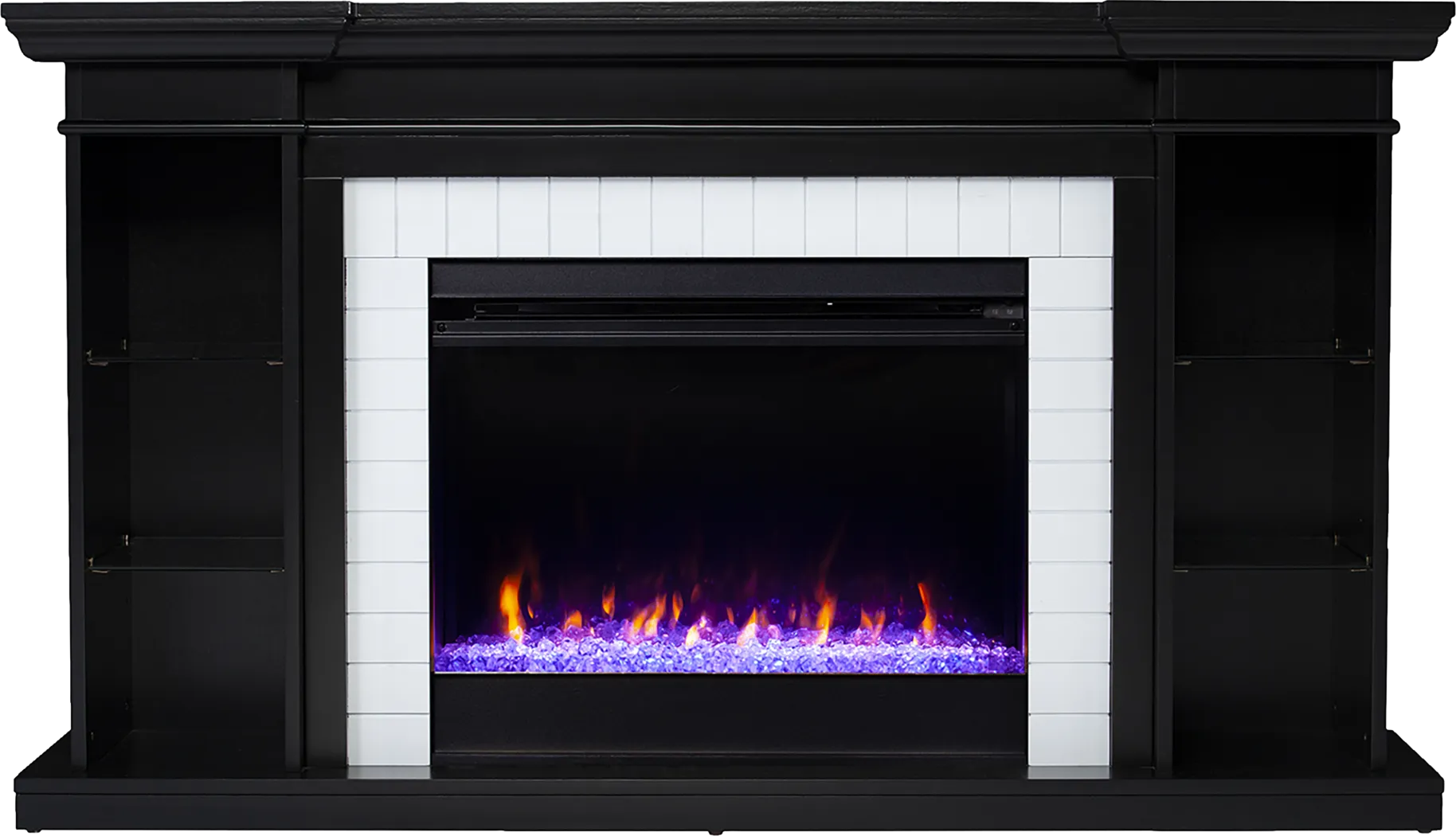 Tessman I Black 54 in. Console, With Color Changing Electric Fireplace - Image 7