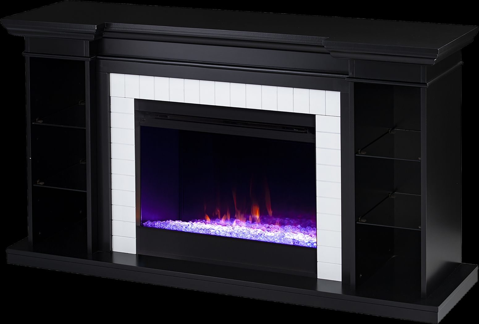 Tessman I Black 54 in. Console, With Color Changing Electric Fireplace - Thumbnail - Image 1