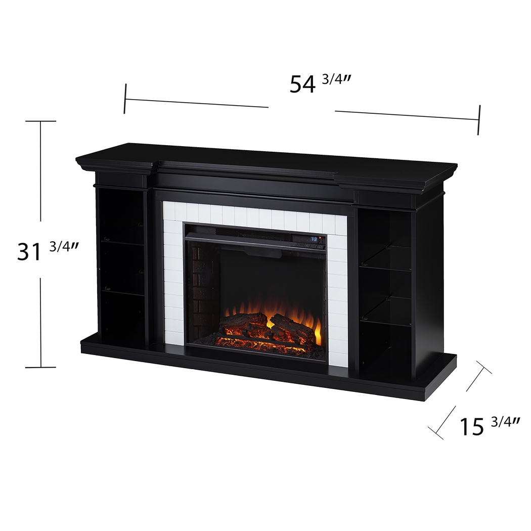 Tessman II Black 54 in. Console, With Electric Fireplace - Thumbnail - Image 3