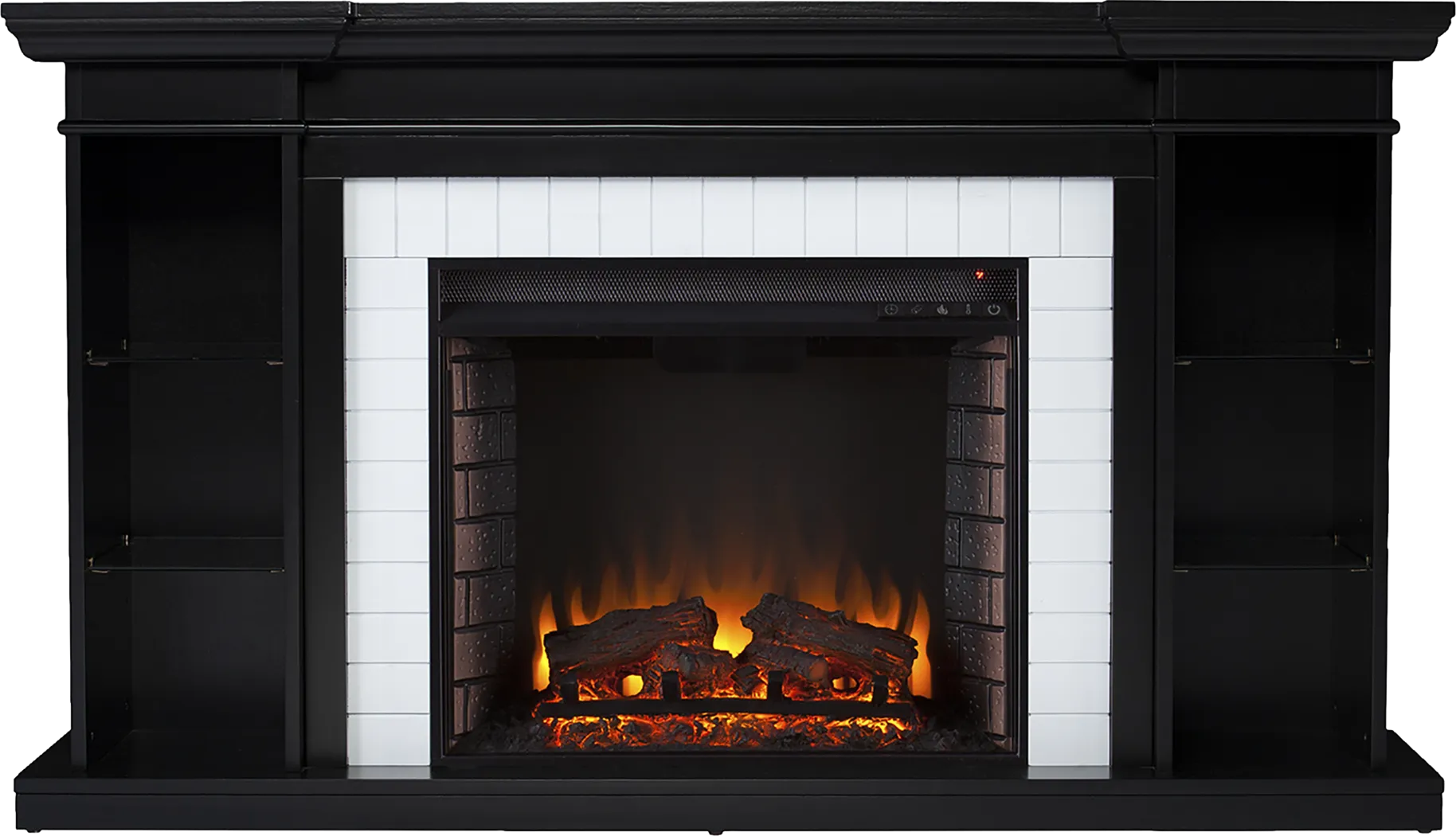 Tessman II Black 54 in. Console, With Electric Fireplace - Image 7