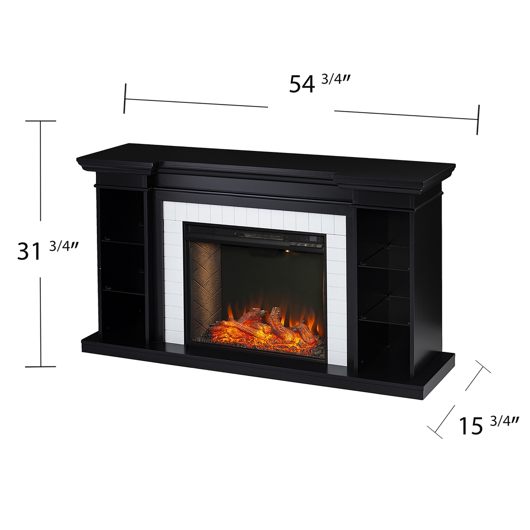 Tessman III Black 54 in. Console, With Smart Electric Fireplace - Thumbnail - Image 3