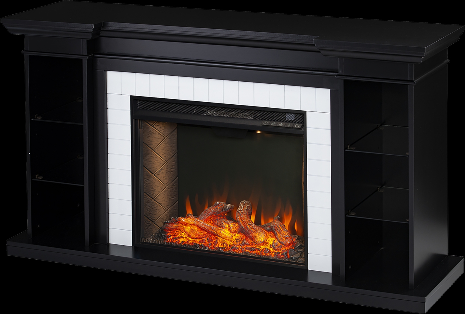 Tessman III Black 54 in. Console, With Smart Electric Fireplace - Thumbnail - Image 1