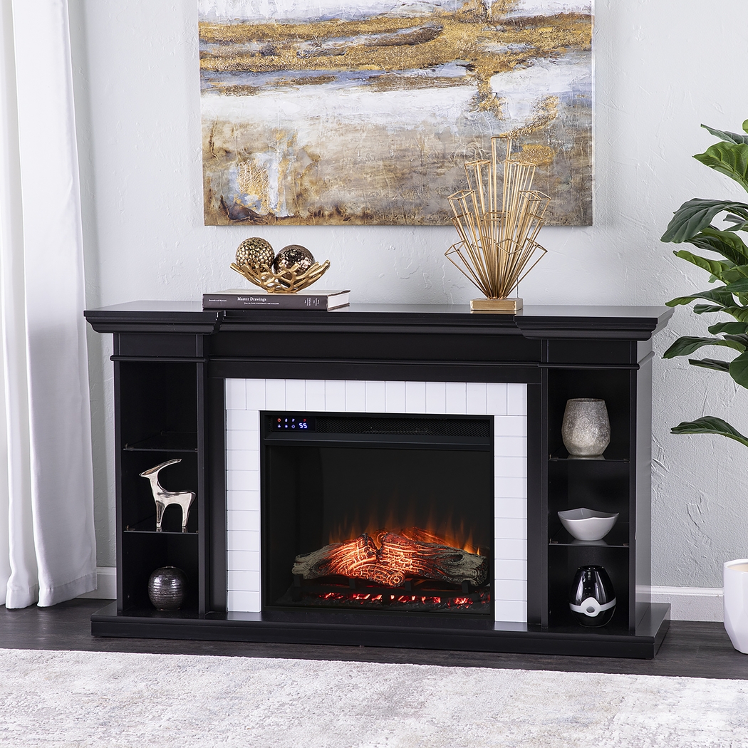 Tessman IV Black 54 in. Console, With Touch Panel Electric Fireplace - Thumbnail - Image 2