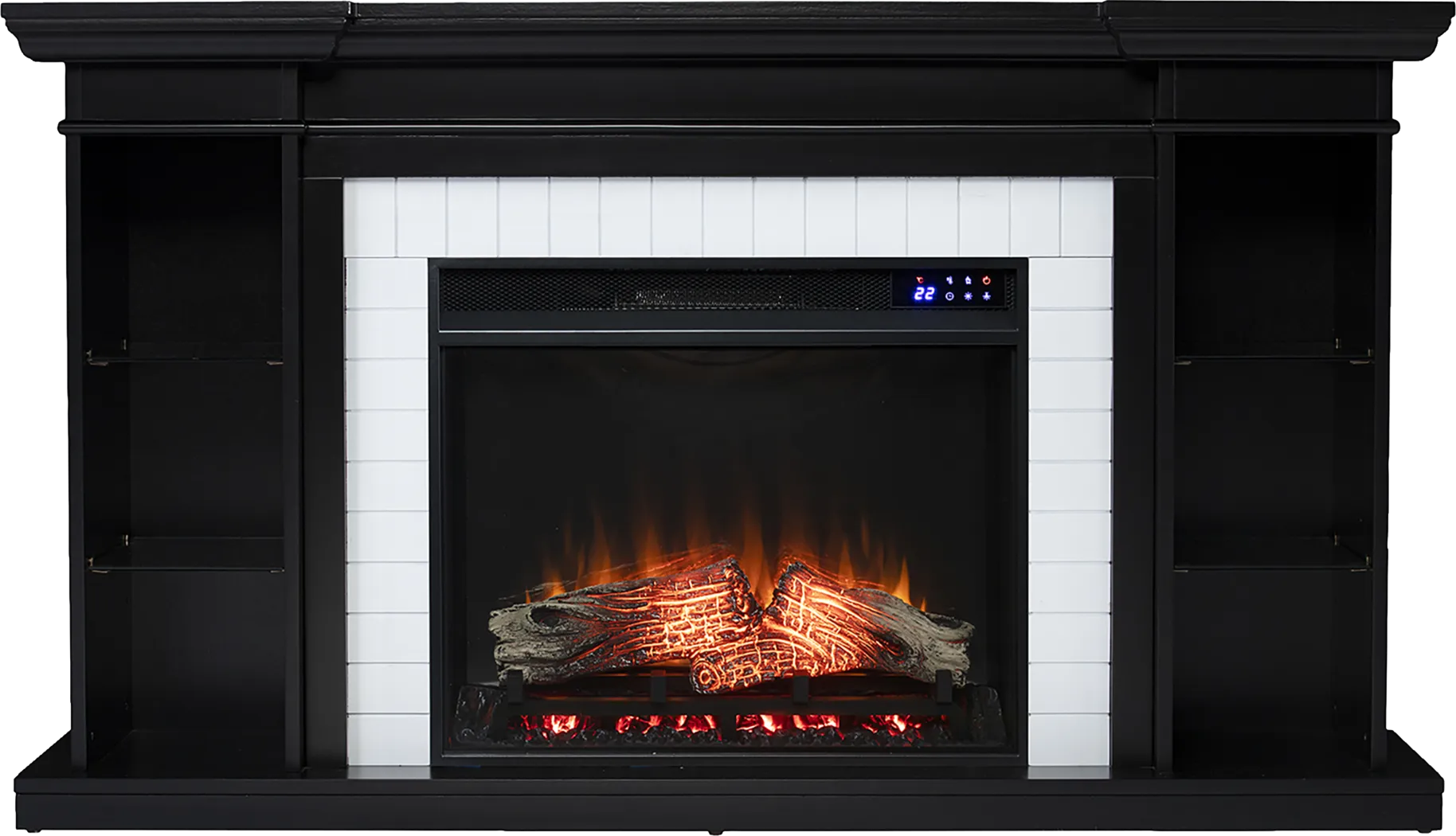 Tessman IV Black 54 in. Console, With Touch Panel Electric Fireplace - Image 7