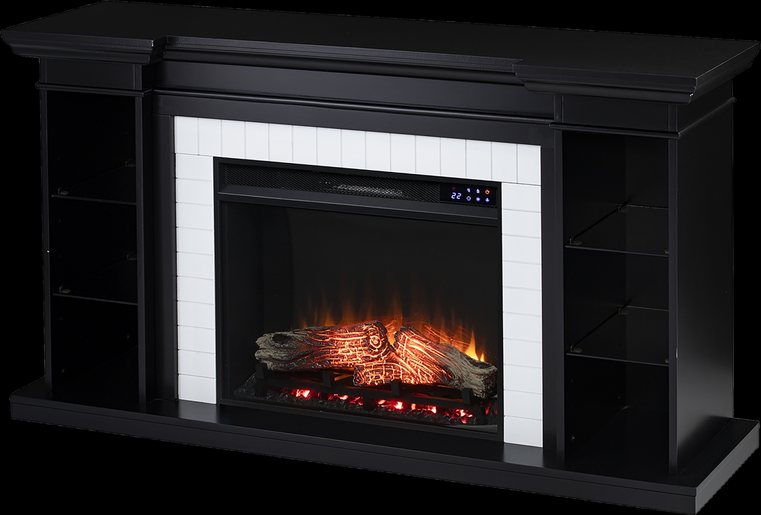 Tessman IV Black 54 in. Console, With Touch Panel Electric Fireplace - Thumbnail - Image 1