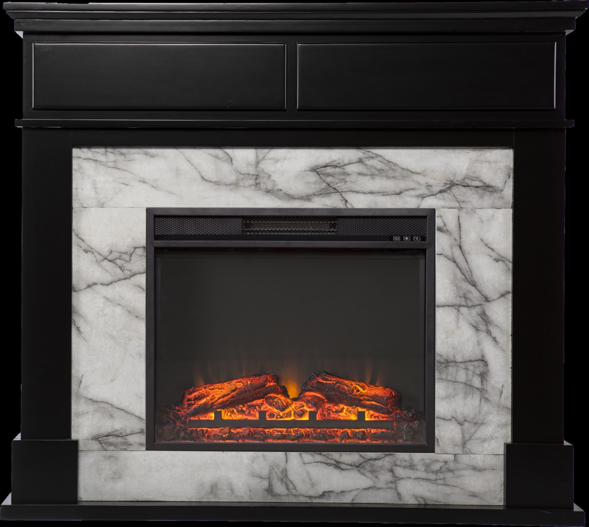 Tetbury V Black 46 in. Console with Electric Fireplace - Thumbnail - Image 1