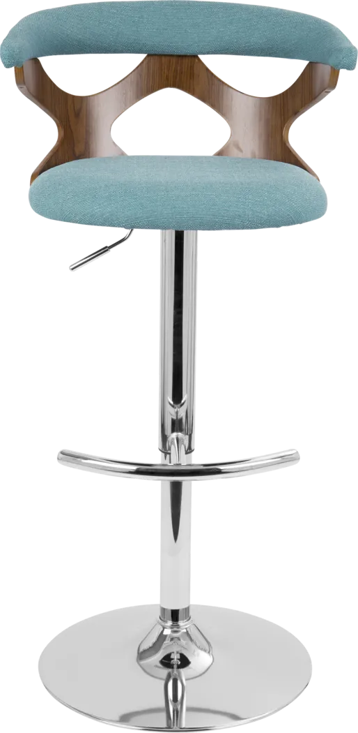 Teurville Teal Adjustable Barstool, Set of 2 - Thumbnail - Image 4