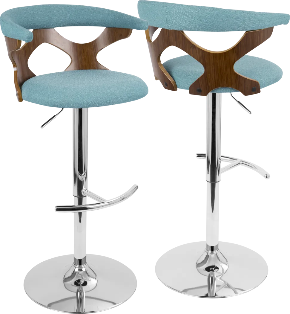 Teurville Teal Adjustable Barstool, Set of 2 - Thumbnail - Image 8