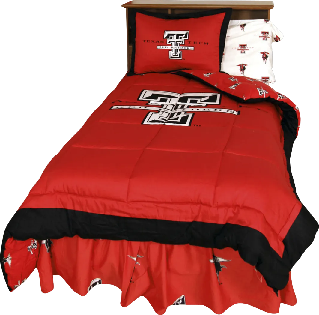 Texas Tech Red 2 Pc Twin Bed Set - Thumbnail - Image 1