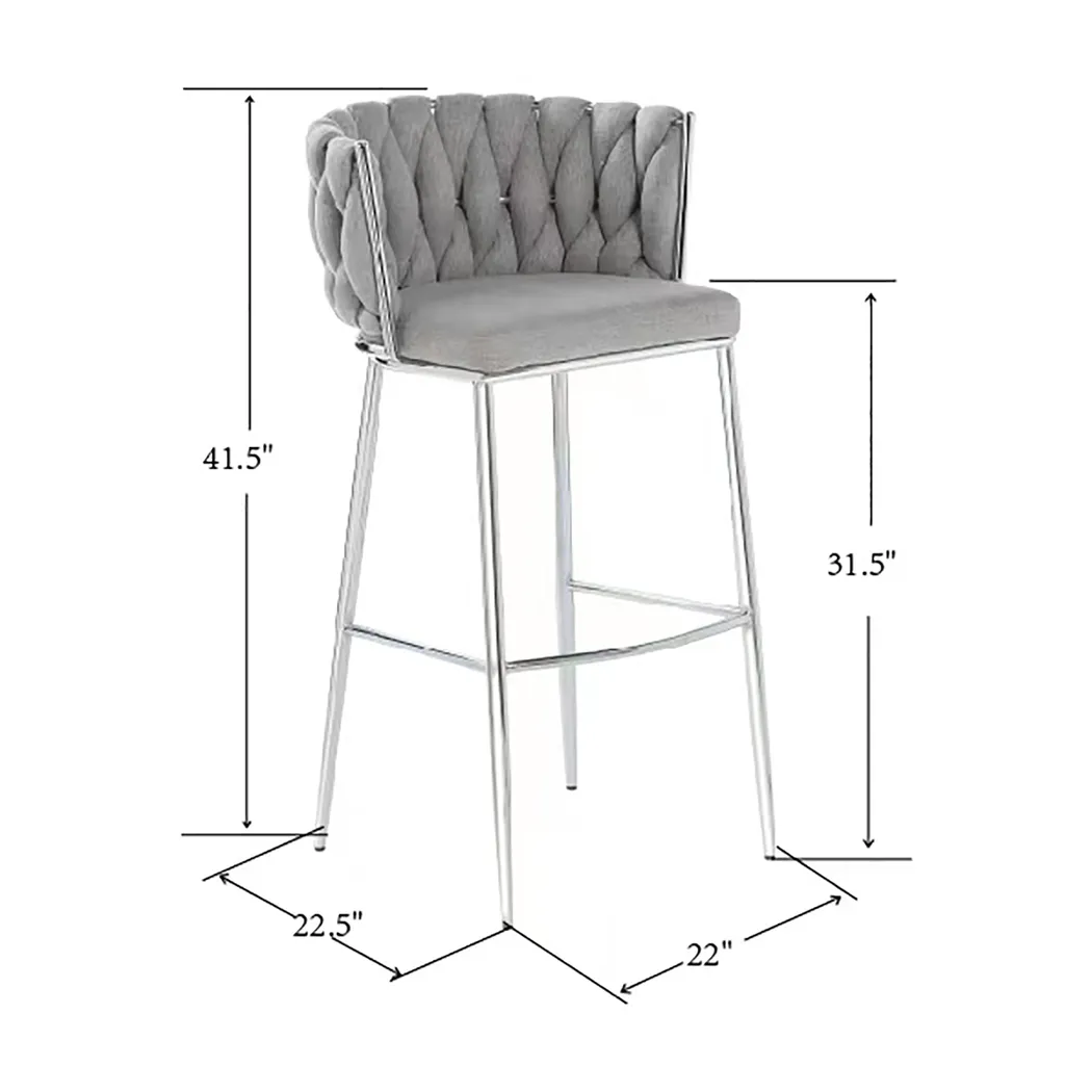 Thabil Gray Barstool - Thumbnail - Image 4