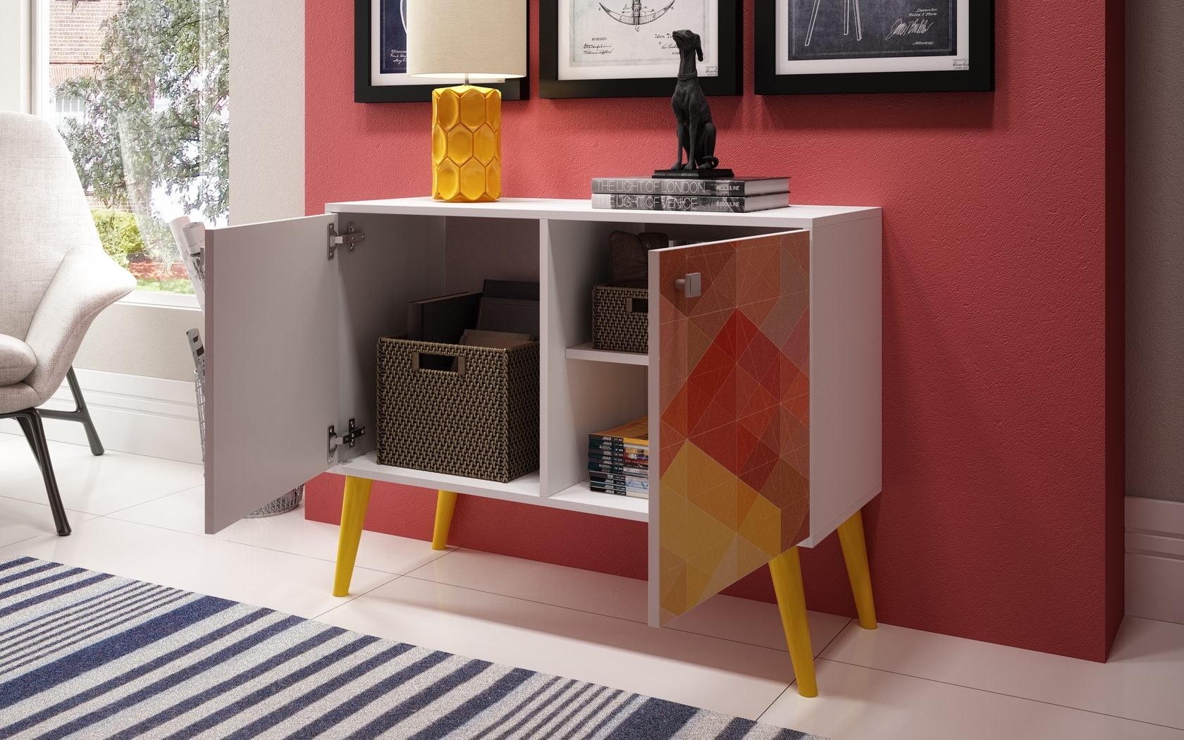 Thacher Yellow Accent Cabinet - Thumbnail - Image 4