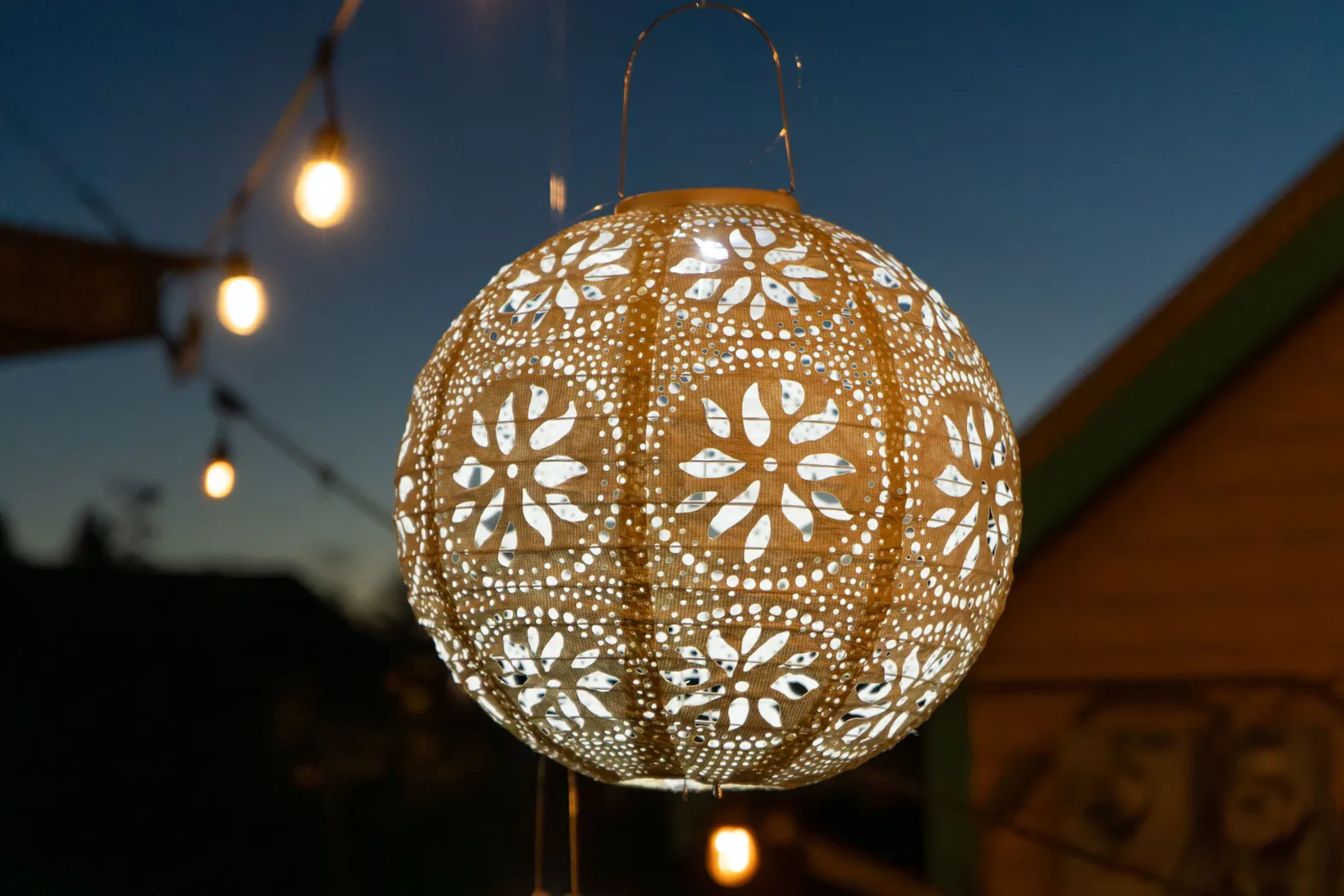 Thalassa Beige Outdoor Solar Lantern - Thumbnail - Image 4