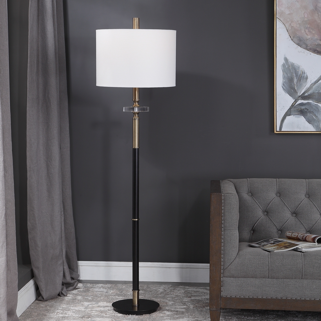 Thalia Loop Black Floor Lamp - Thumbnail - Image 2