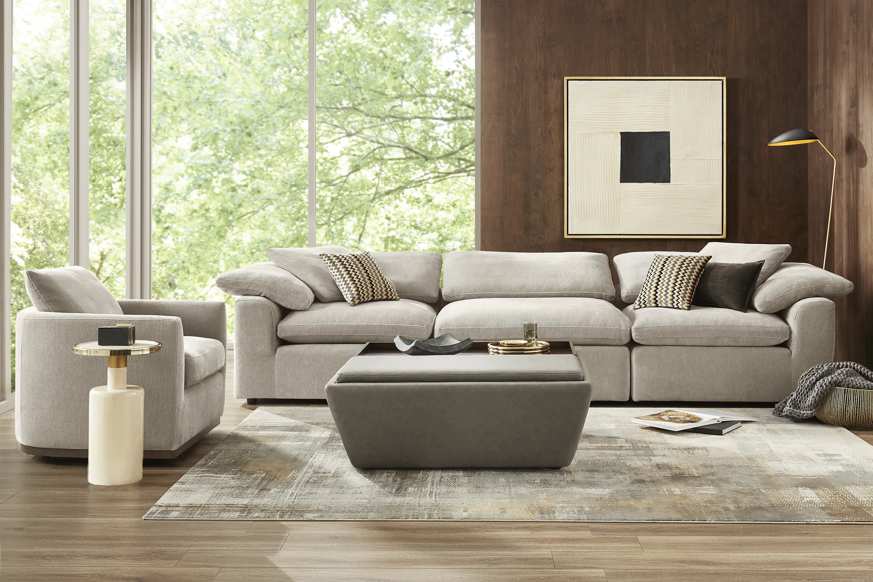 The Flow Gray 3 Pc Sectional - Thumbnail - Image 3