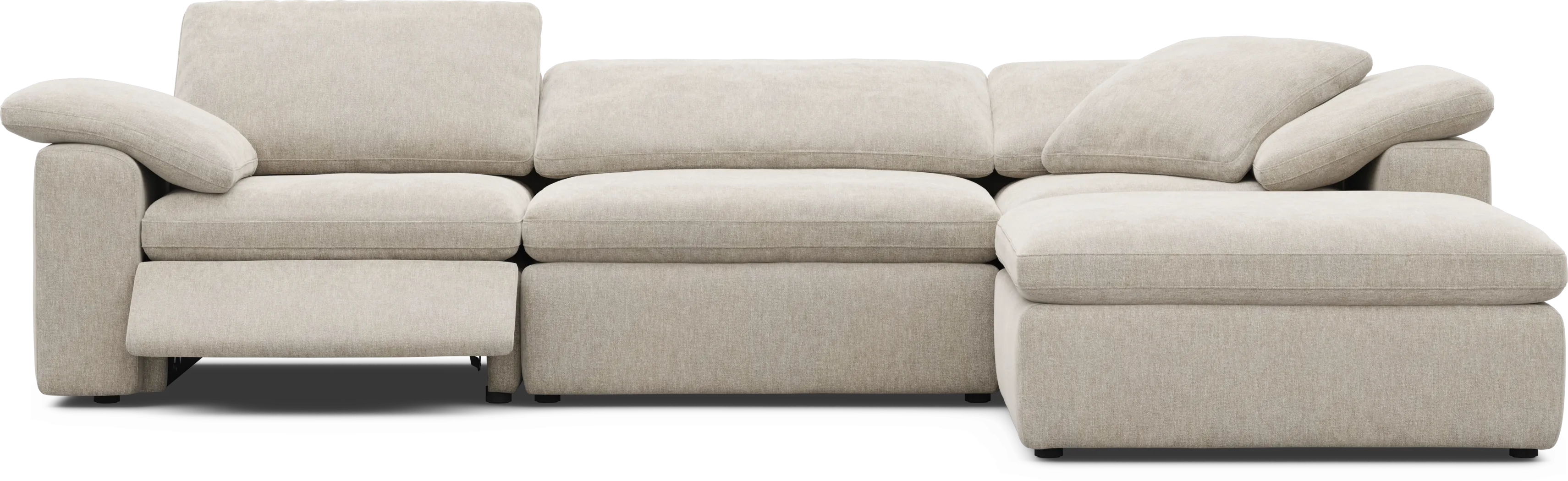 The Flow Gray 4 Pc Dual Power Reclining Sectional - Thumbnail - Image 4