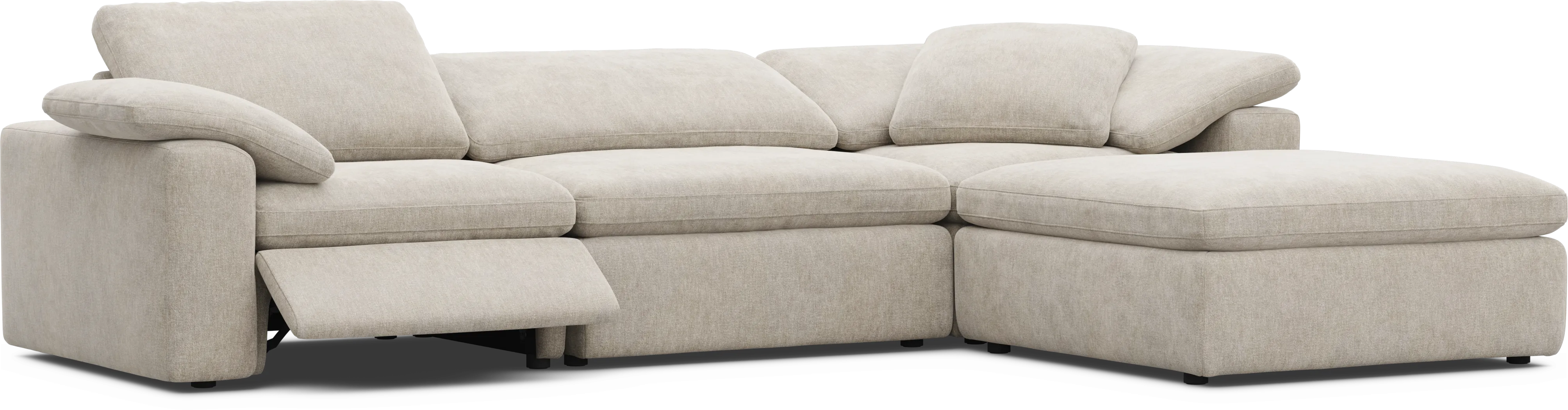 The Flow Gray 4 Pc Dual Power Reclining Sectional - Thumbnail - Image 1