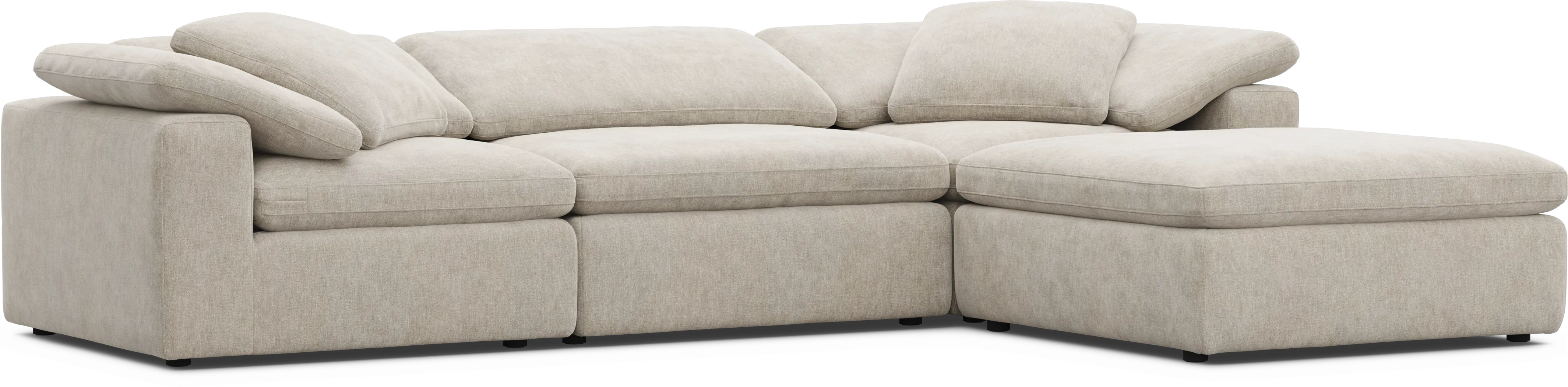 The Flow Gray 4 Pc Sectional - Thumbnail - Image 1