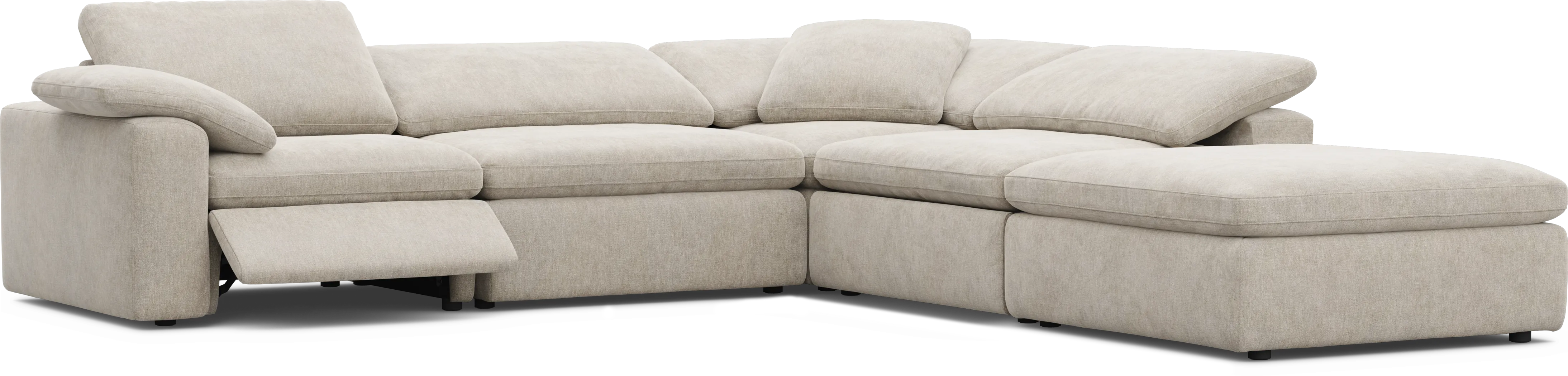 The Flow Gray 5 Pc Dual Power Reclining Sectional - Thumbnail - Image 1