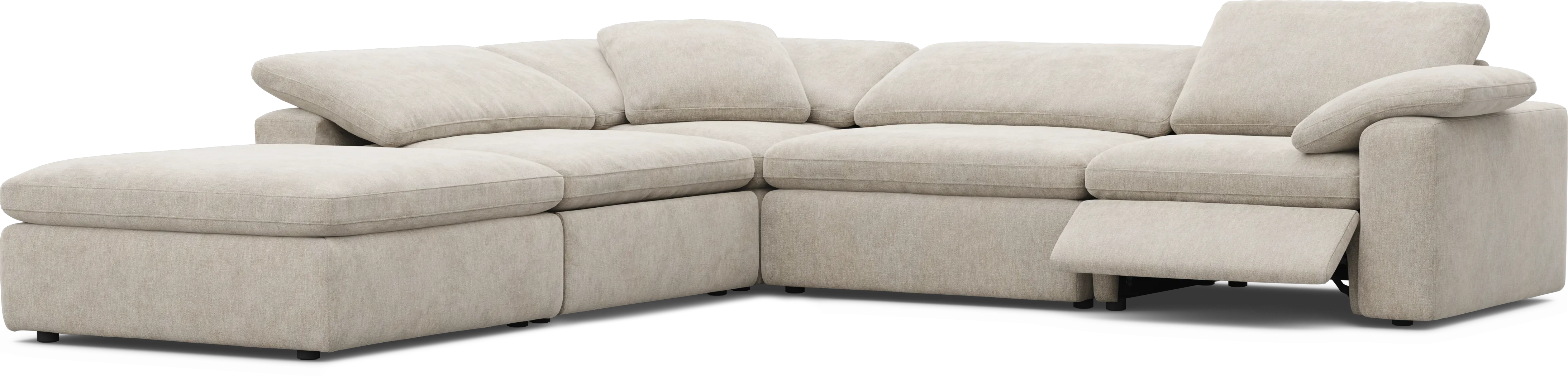The Flow Gray 5 Pc Dual Power Reclining Sectional - Thumbnail - Image 1
