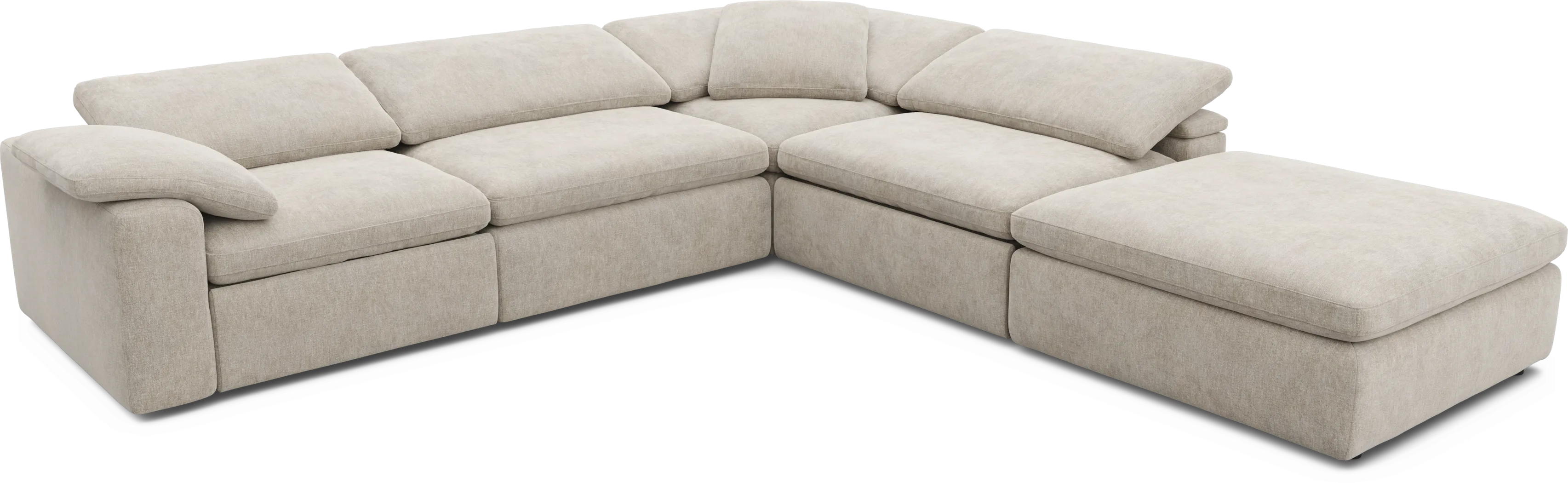 The Flow Gray 5 Pc Dual Power Reclining Sectional - Thumbnail - Image 4