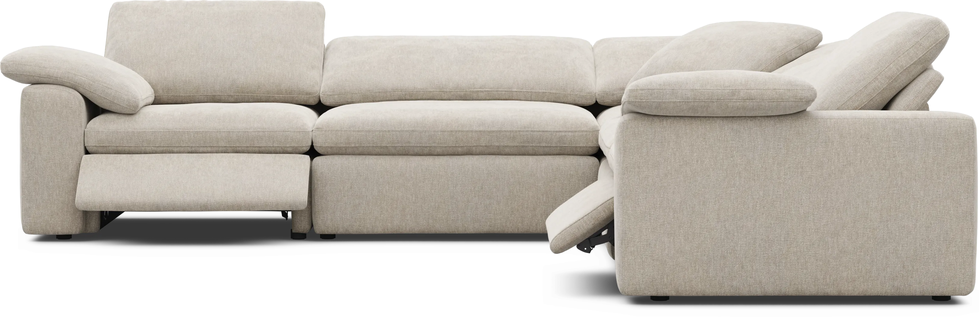 The Flow Gray 5 Pc Dual Power Reclining Sectional - Thumbnail - Image 4