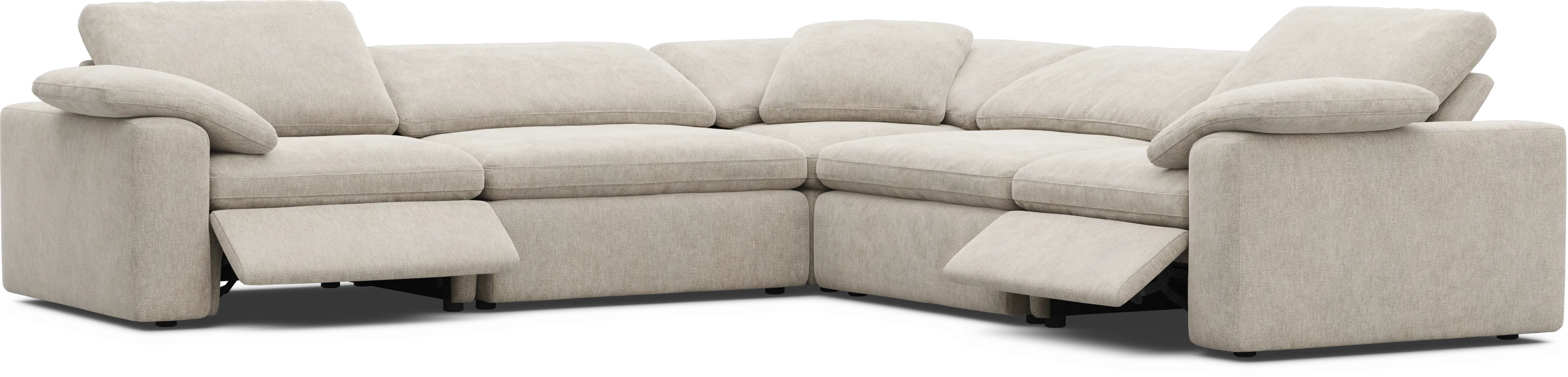 The Flow Gray 5 Pc Dual Power Reclining Sectional - Thumbnail - Image 1