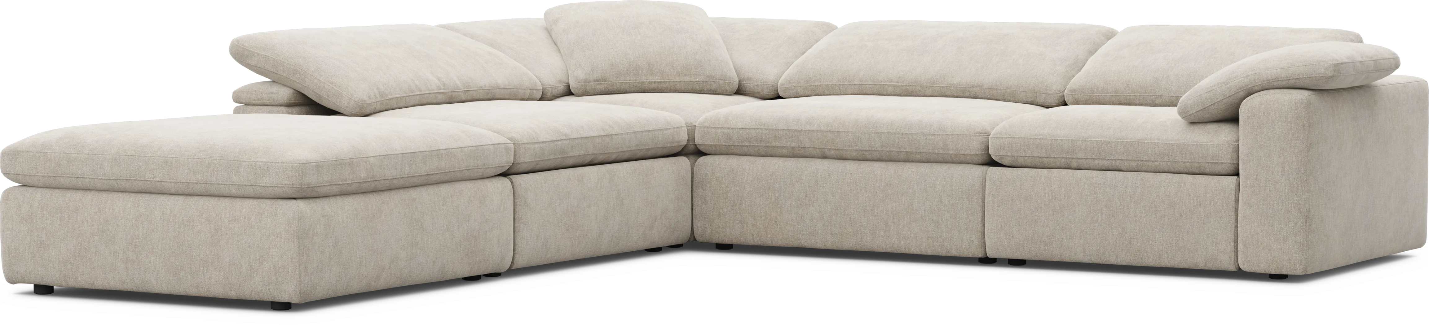 The Flow Gray 5 Pc Dual Power Reclining Sectional - Thumbnail - Image 1