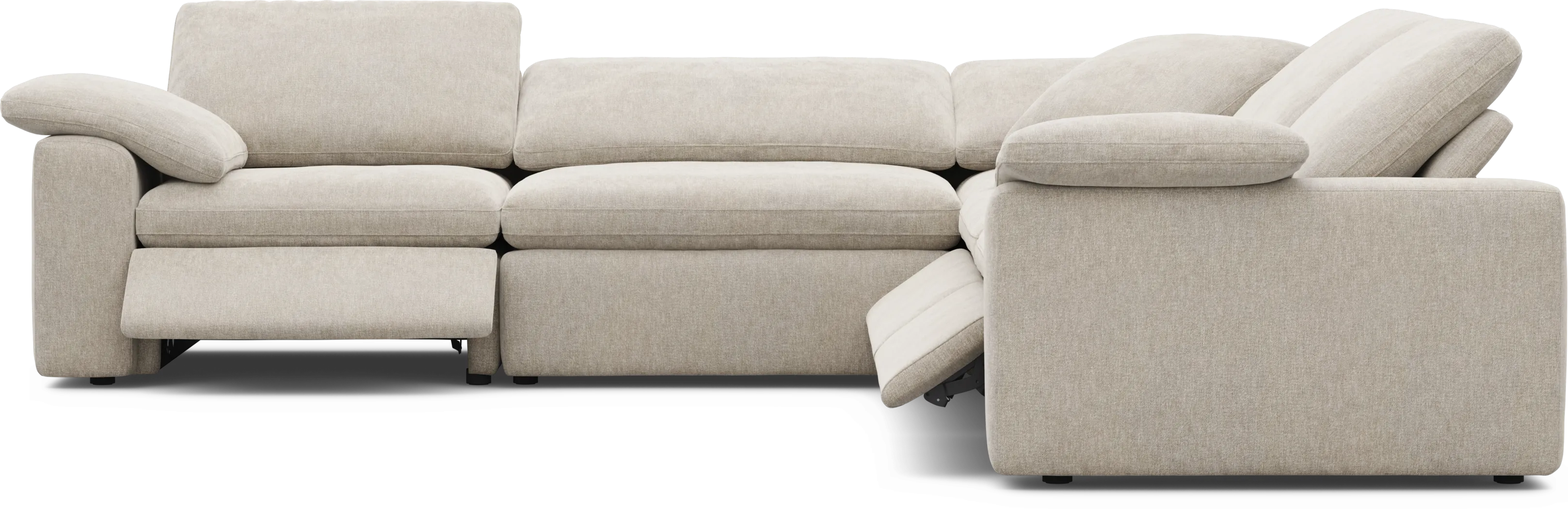 The Flow Gray 5 Pc Dual Power Reclining Sectional - Thumbnail - Image 4